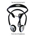 Black / Silver Audio Headphones With Universal Plug for All Audio Devices